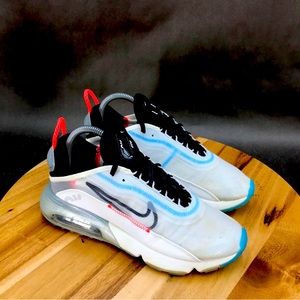 Nike Air Max 2090 'Pure Platinum' White Blue Running Shoes Low Top Womens Size 8